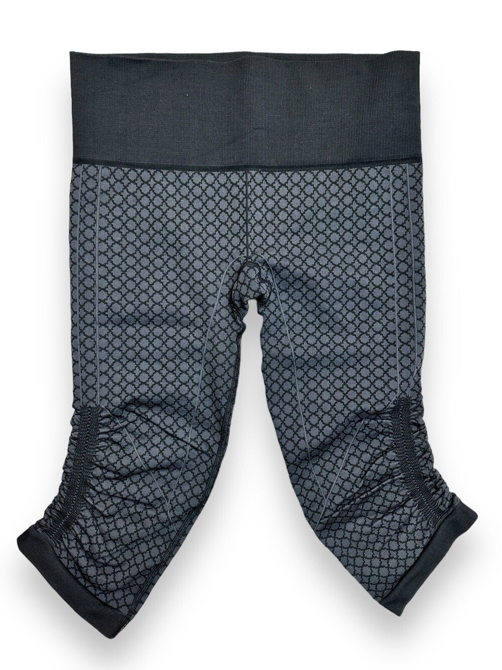 Lululemon In The Flow Crop Leggings Women's 6 Heathered Deep Coal Geometric
